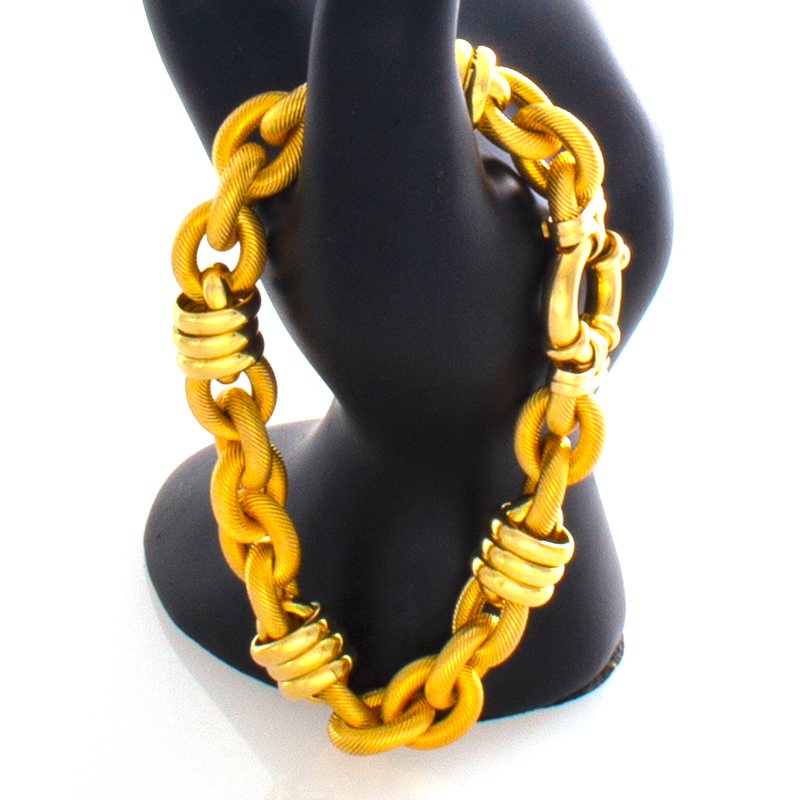 18kt Yellow Gold Cable Chain Italian Bracelet