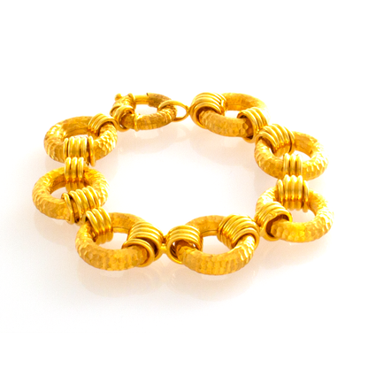 18kt Italian Circle Link Bracelet
