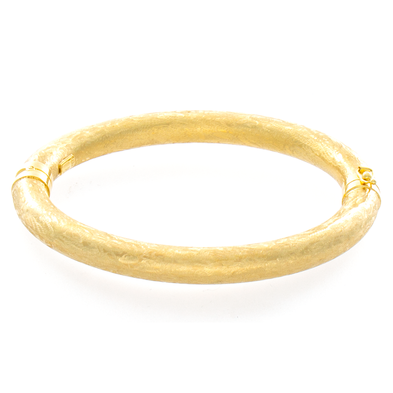 18kt Yellow Gold Satin Finish Bangle Bracelet