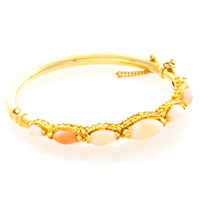 Angel Skin Coral 14kt Yellow Gold Bangle Bracelet