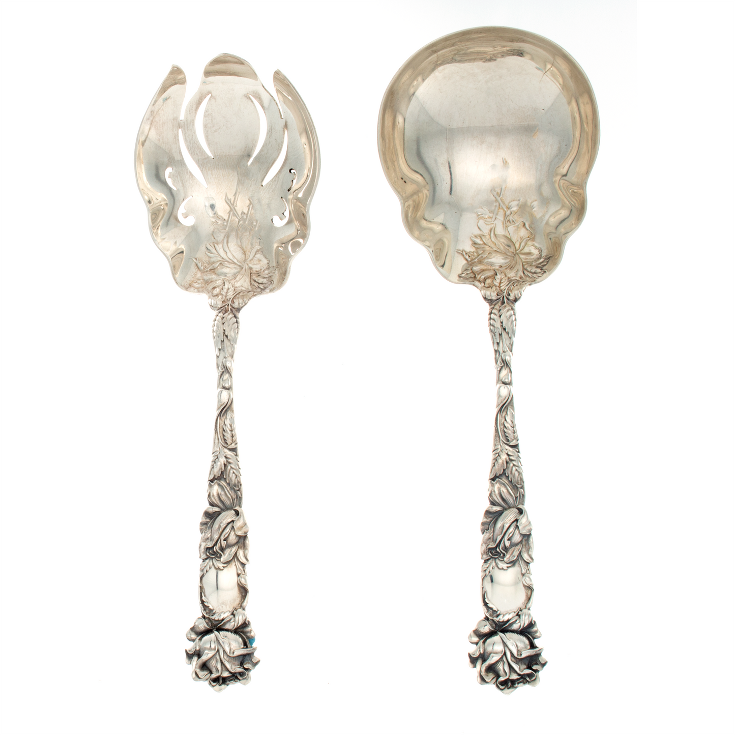 Bridal Rose Sterling Silver 2 piece Salad Set