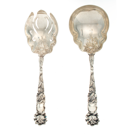 Bridal Rose Sterling Silver 2 piece Salad Set