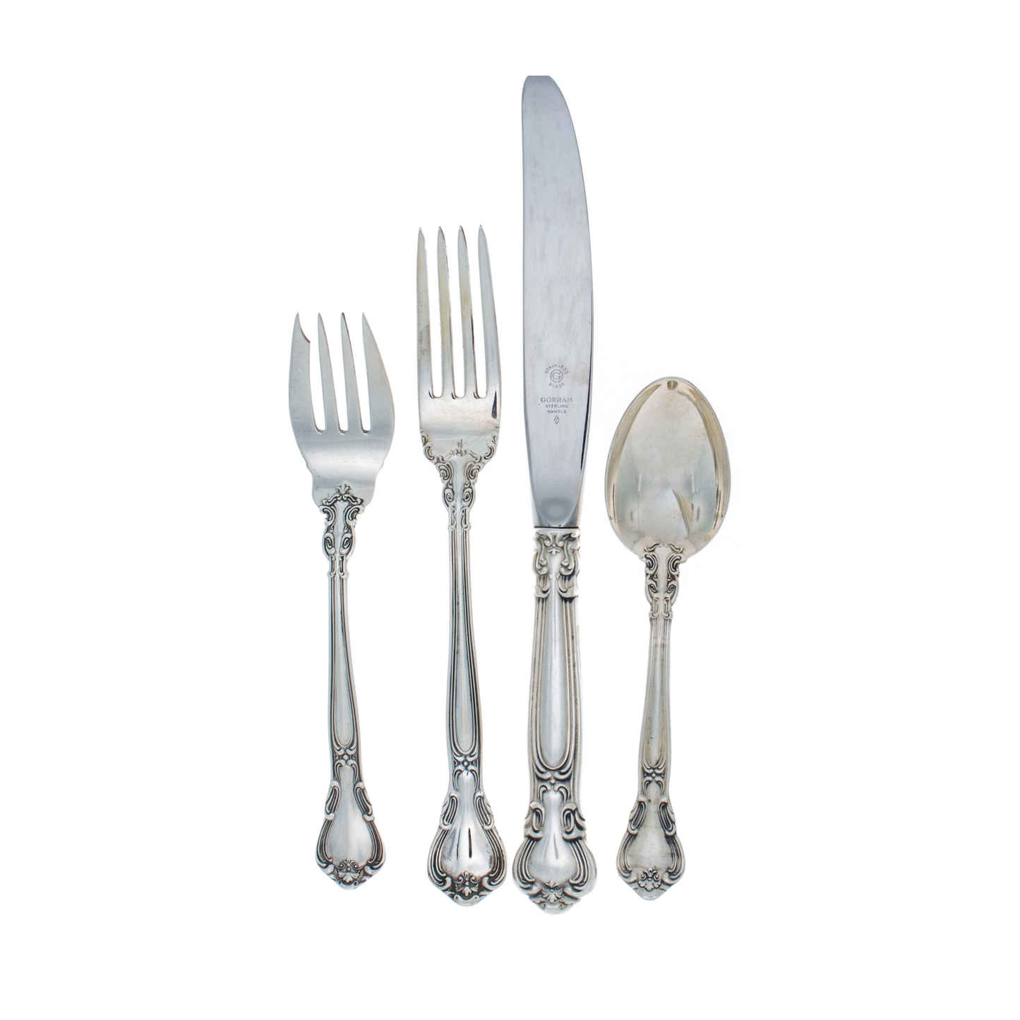 Chantilly Sterling Silver 4 Piece Place Size Setting with Modern Blade Knife