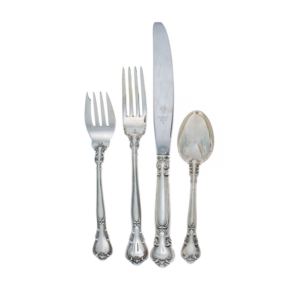 Chantilly Sterling Silver 4 Piece Place Size Setting with Modern Blade Knife