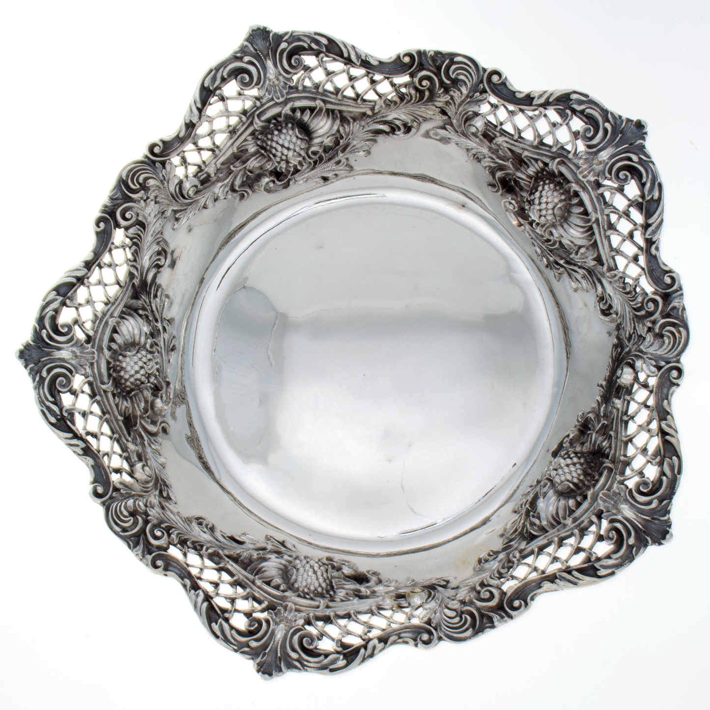 Sterling Silver Bowl Chrysanthemums Redlich &Co.
