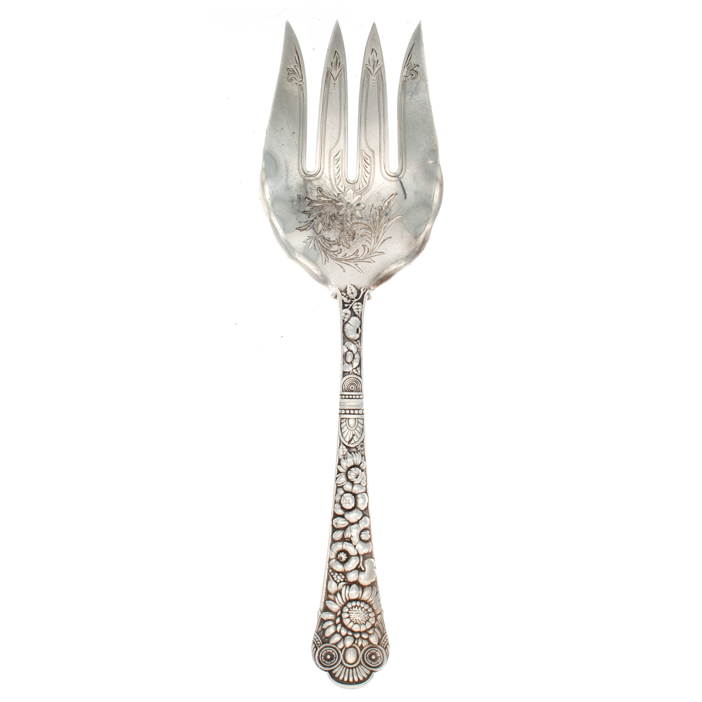 Cluny Sterling Silver 4 Tine Serving Fork 8 3/4”