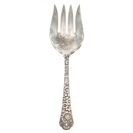 Cluny Sterling Silver 4 Tine Serving Fork 8 3/4”