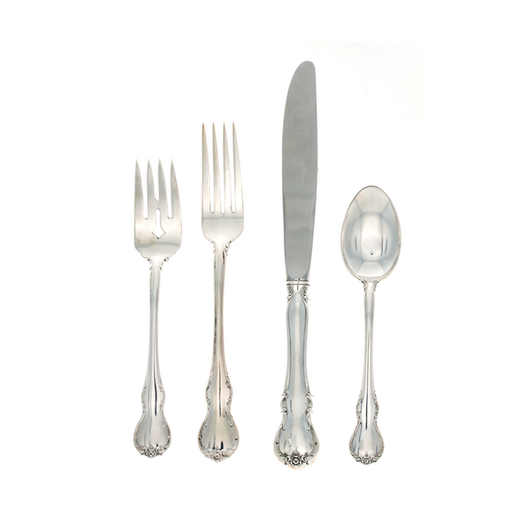 French Provincial Sterling Silver 4 Piece Place Size Setting Modern Blade