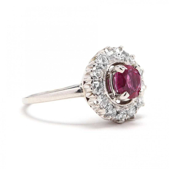 GIA Certified Platinum, 1.46ct Burmese Ruby, and 0.78ct Diamond Ring