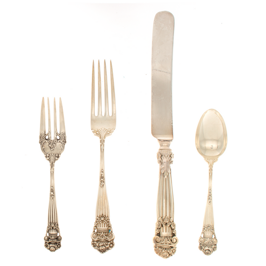 Georgian Sterling Silver 4 Piece Dinner Setting Blunt Blade Knife