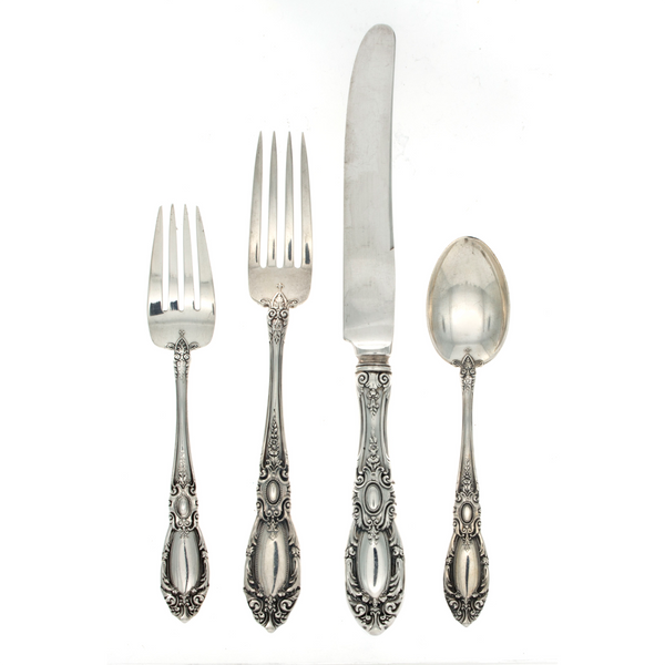 King Richard Sterling Silver 4 Piece Dinner Size Setting with French Blade Knife