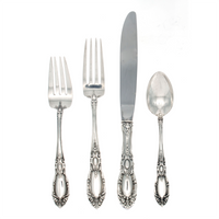 King Richard Sterling Silver 4 Piece Dinner Size Setting with Modern Blade Knife