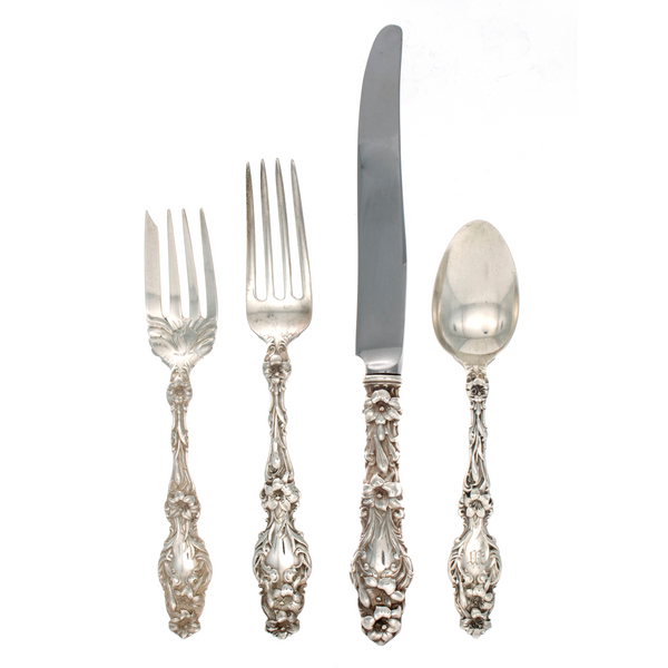 Lily Sterling Silver 4 Piece Luncheon Size Setting with French Blade Knife