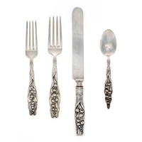 Lily of The Valley Sterling Silver 4 Piece Dinner Size Setting with Luncheon Fork