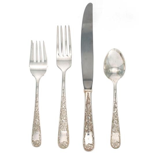 Old Maryland Engraved Sterling Silver 4 Piece Dinner Size Setting