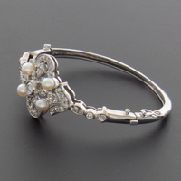 Palladium 2.05ct Diamond Pearl Bracelet