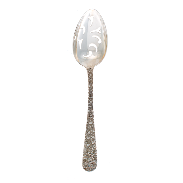 Repousse Sterling Silver Pierced Tablespoon