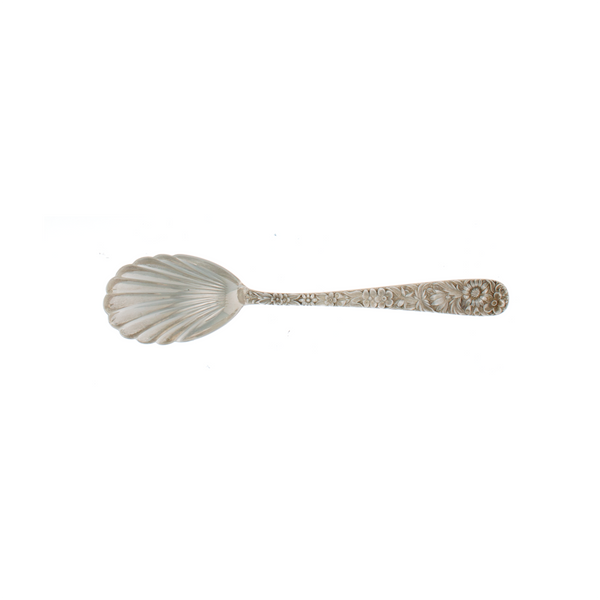 Repousse Sterling Silver Sugar Shell Spoon