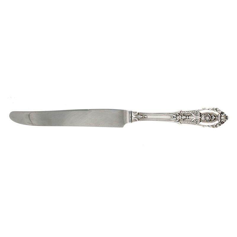 Rose Point Sterling Silver Dinner Size Knife with French Blade