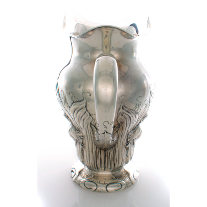 Antique Shiebler Art Nouveau Style Sterling Pitcher with Irises