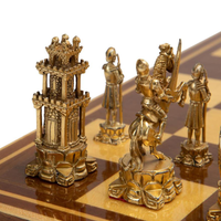 PEDRO DURAN STERLING CHESS SET IN PARQUETRY CASE