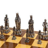 PEDRO DURAN STERLING CHESS SET IN PARQUETRY CASE