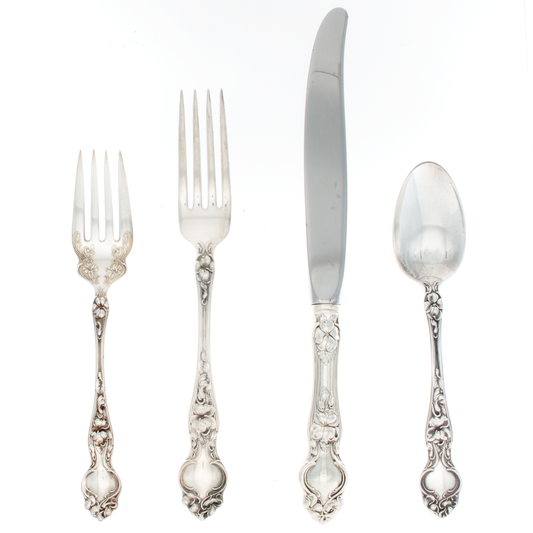 Wallace Violet Sterling Silver Dinner Size Setting with Modern Blade Knife