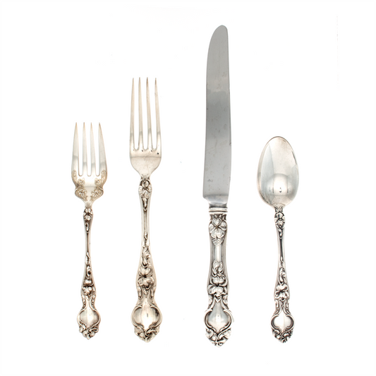 Violet Sterling Silver Dinner Size Setting with French Blade Knife Wallace