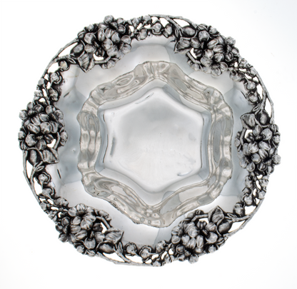 Sterling Silver Bowl with Flowers And Branches