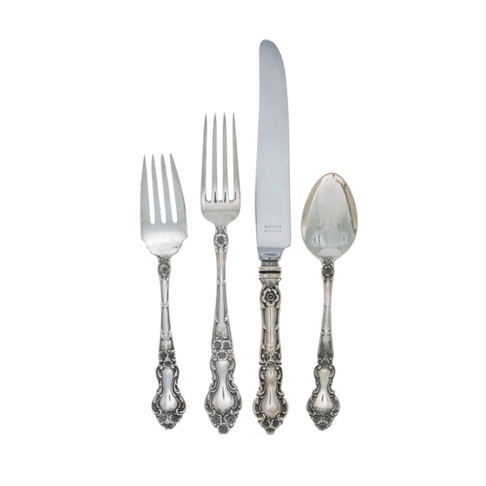 Meadow Rose Sterling Silver 4 Piece Place Size Setting with French Blade