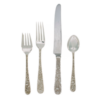 Repousse Sterling 4 Piece Dinner Size Setting with French Blade
