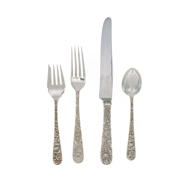 Repousse Sterling Silver 4 Piece Place Size Setting with French Blade